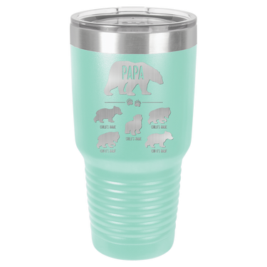 Papa Bear with 5 Cubs Flask Tumbler
